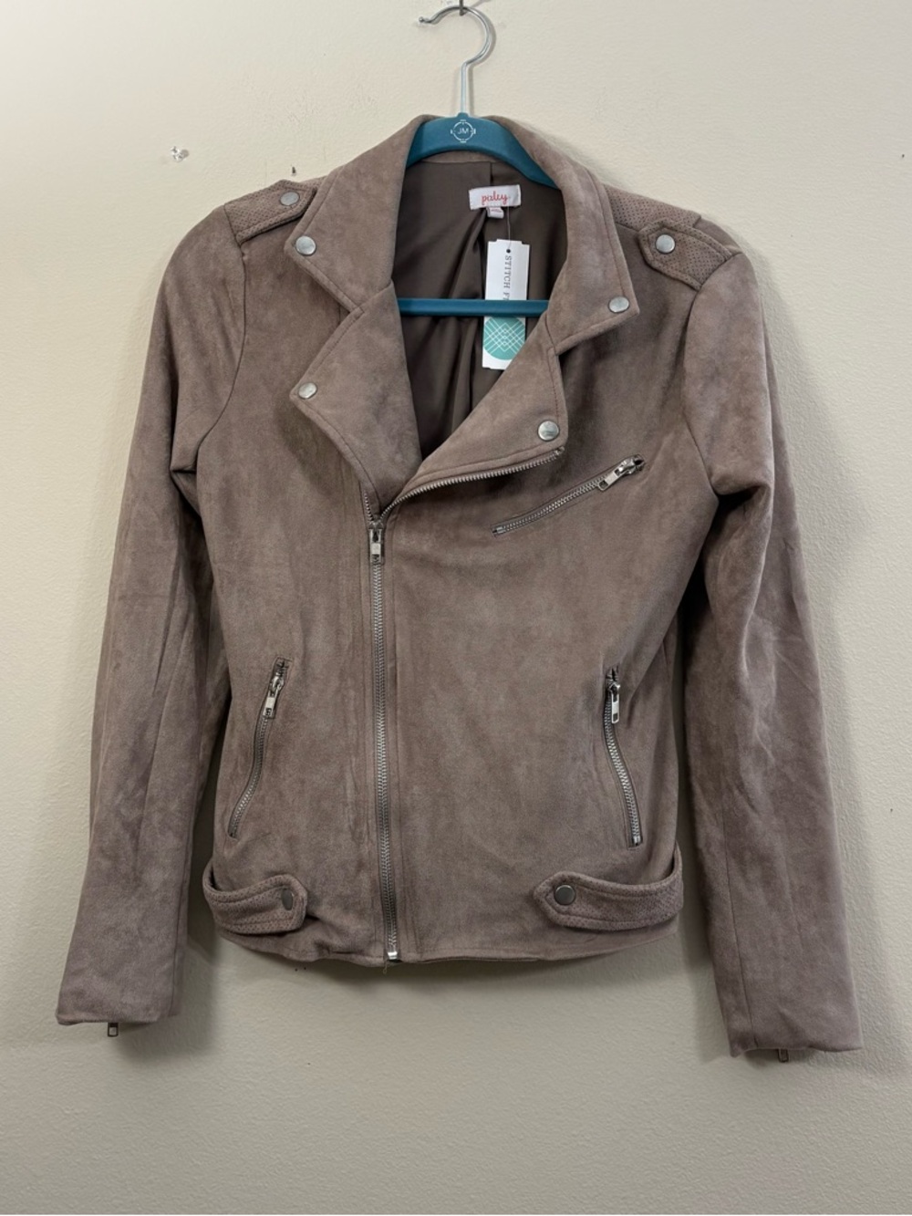 Pixley Kendari Faux Suede Jacket Stitch Fix Womens XS taupe NWT - Picture 7 of 7